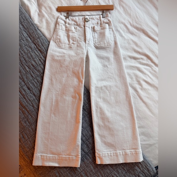 The Colette Crop Wide-Leg Jeans by Maeve Anthropologie in White - Picture 5 of 5